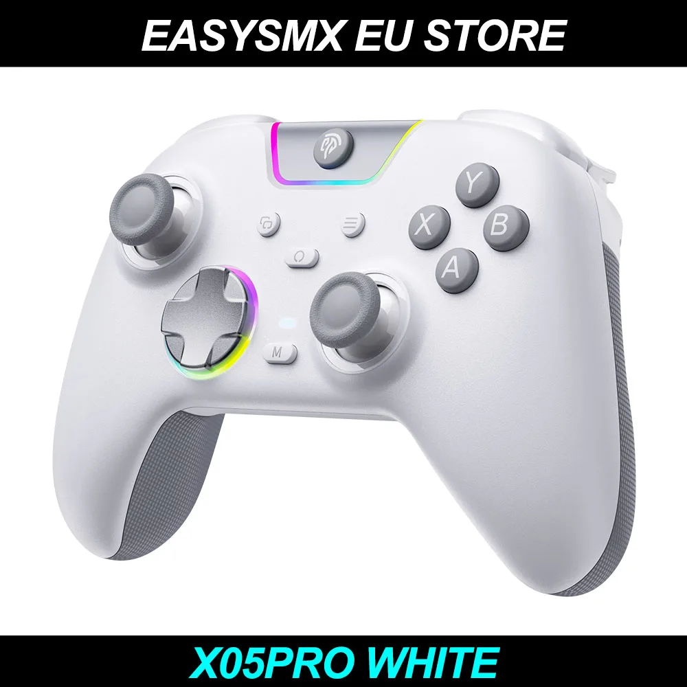 Manette sans fil silencieuse EasySMX X05Pro 2.4G/Bluetooth pour PC/Switch/Téléphone/Steam, touches ultra-silencieuses, éclairage RGB
