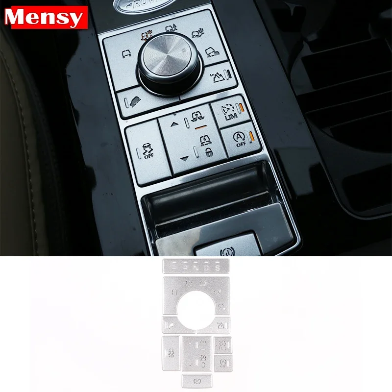

Для Land Rover Discovery 5 LR5 L462 2017-2020 алюминиевый сплав, центральная кнопка управления, наклейка, автомобильные аксессуары
