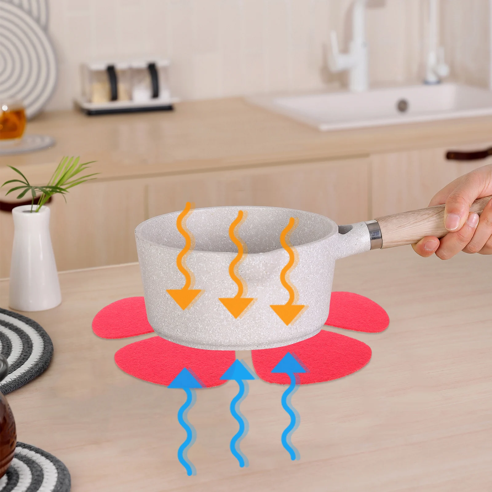 

12pcs Pot Protectors Nonwoven Mats Heat Resistant Anti Scratch Cookware Pads For Kitchen Glassware Protection Pan Cushions