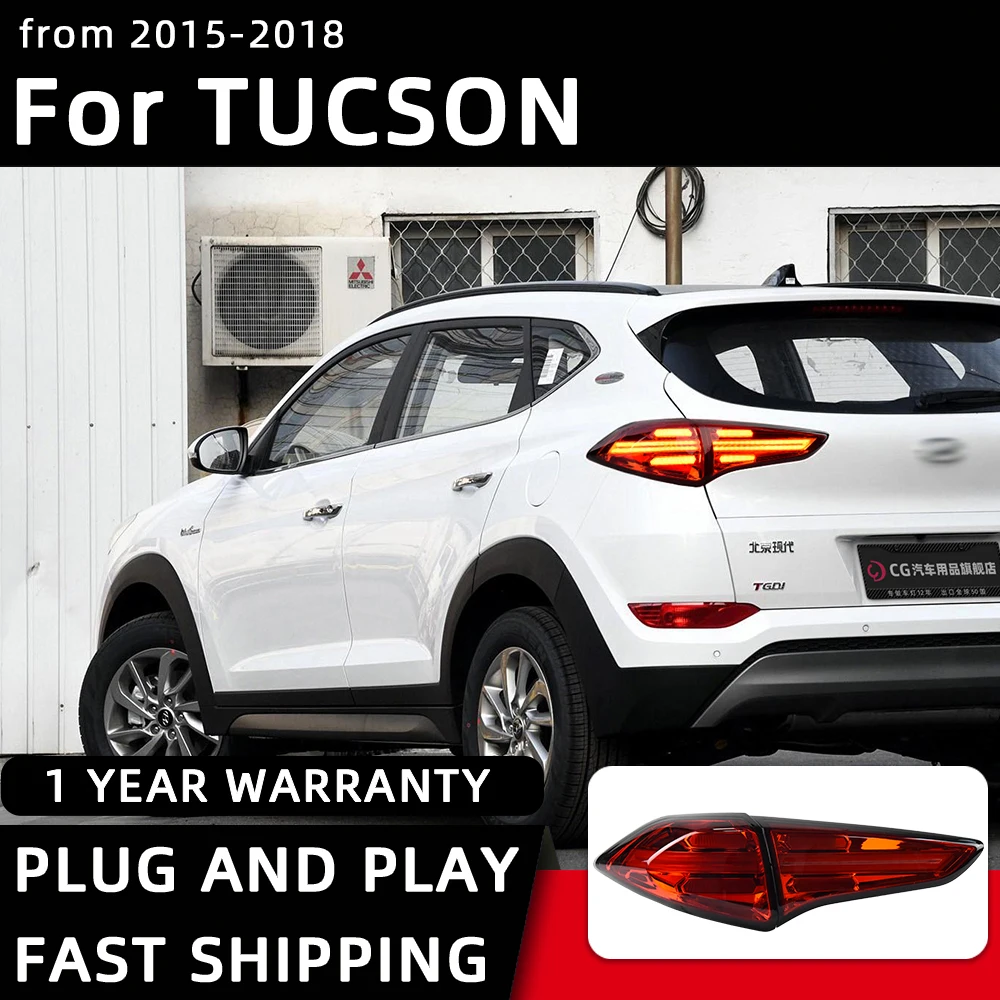 Car Styling Taillights for Hyundai Tucson LED Tail Light 2015-2018 Tail Lamp DRL Rear Turn Signal Automotive