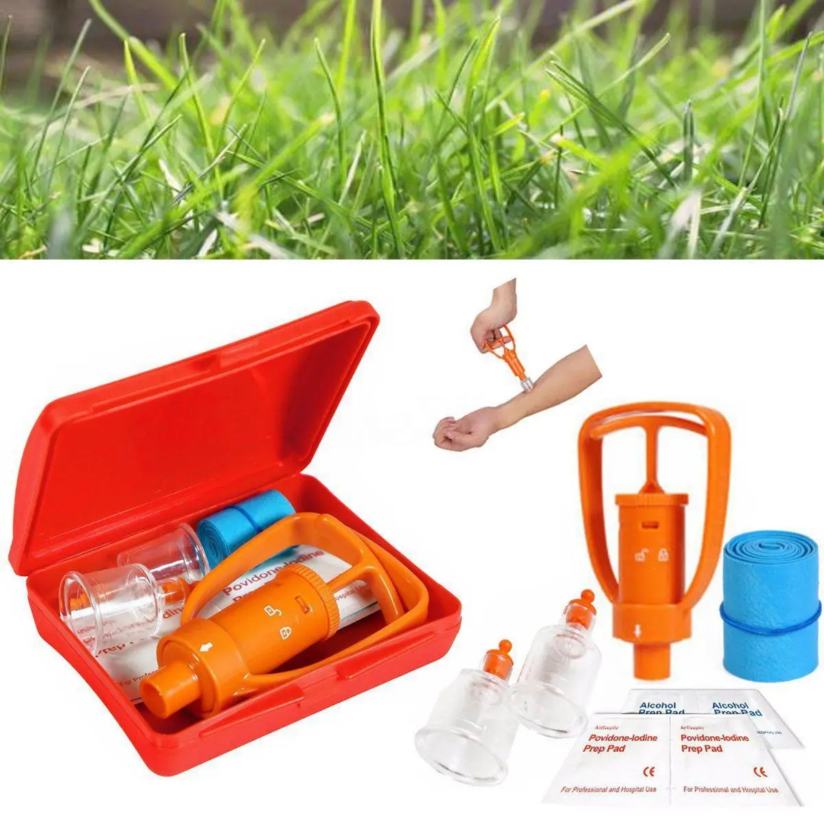 Venom Extractor Pump First Aid Safety Kit Emergency Snake Bite Outdoor Camping Survival Tool SOS