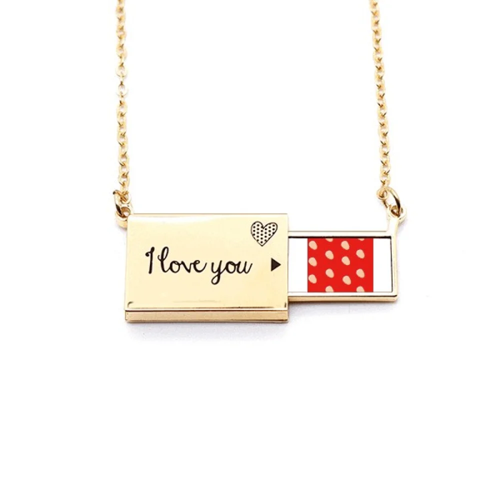 United States President Person Joe Red Profile Letter Envelope Necklace Pendant Jewelry