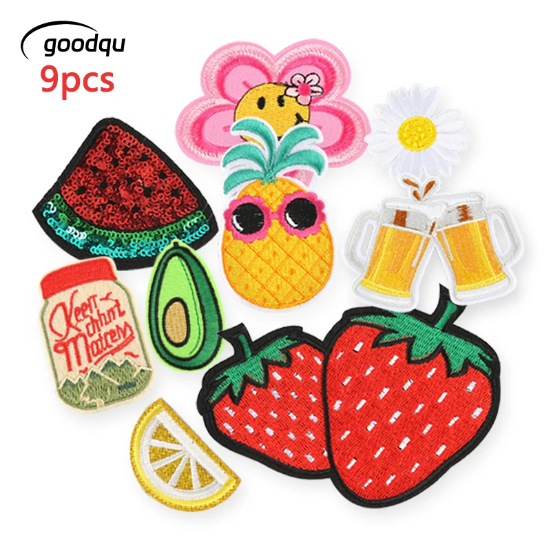 9 Stück Bierglas-Aufnäher für Kleidung zum Aufbügeln, viele bestickte Anime-Patches zum Aufnähen auf Hüte, Jeans, DIY-Kinder-Patches, Aufkleber für Jacken und Stoffe – Detail 1
