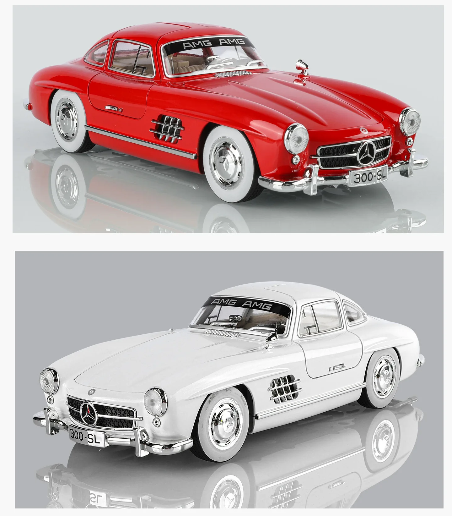 1:18 Mercedes Benz 300SL Oldtimer Legierung Diecast Auto Modell Home Interior Dekoration Ornamente Sound & Licht Sammeln Hobby Geschenk – Detail 18