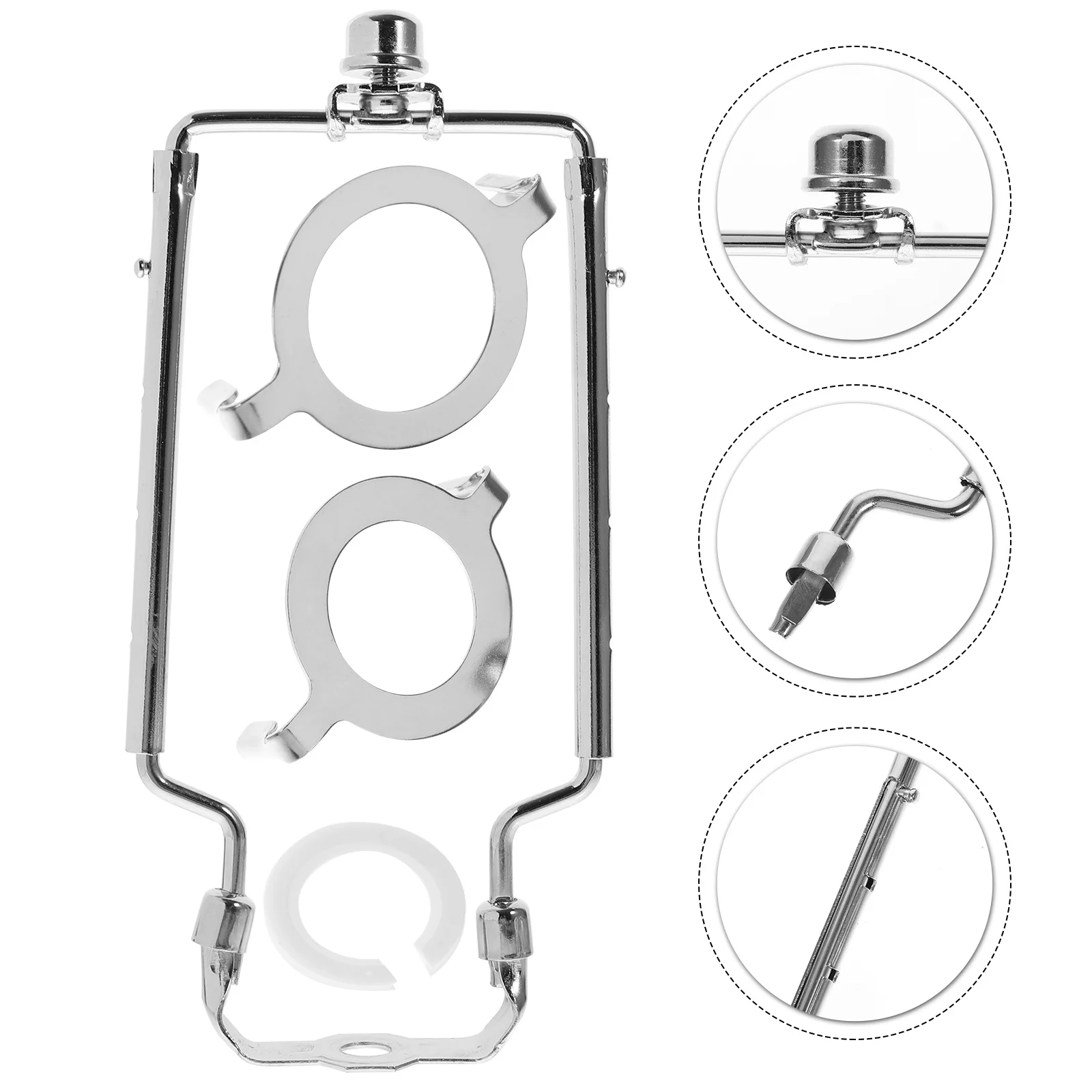

1 комплект кронштейна для арфы абажура 9-12 дюймов, никелированный металл, устойчивая к ржавчине, сверхмощная опора для ремонта настольного торшера