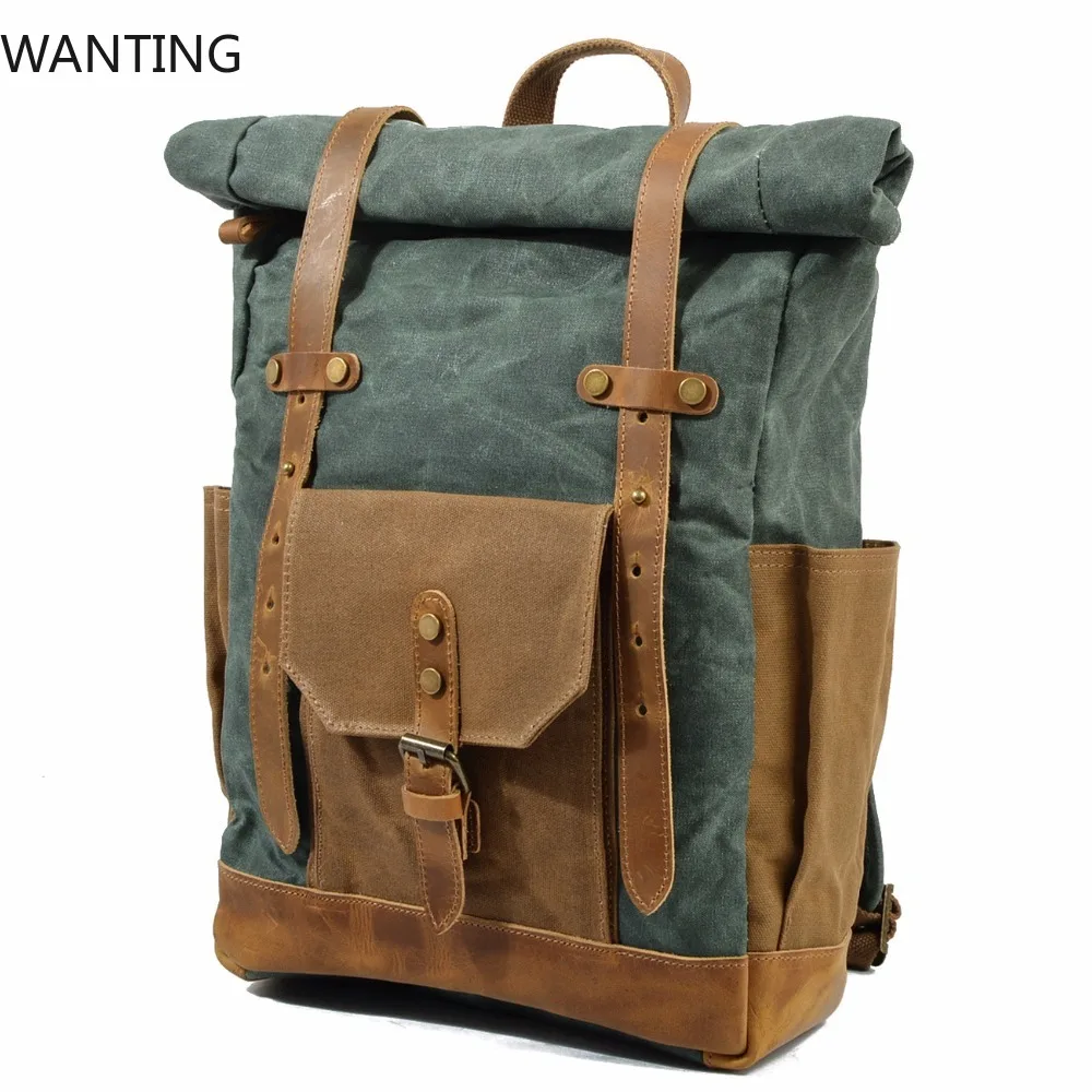 جديد مشمع حقيبة من القماش للرجال حقيبة مدرسية كمبيوتر محمول حقيبة ظهر كلاسيكية المرأة حقيبة الظهر الذكور على ظهره Mochila الأنثوية 2020 #3