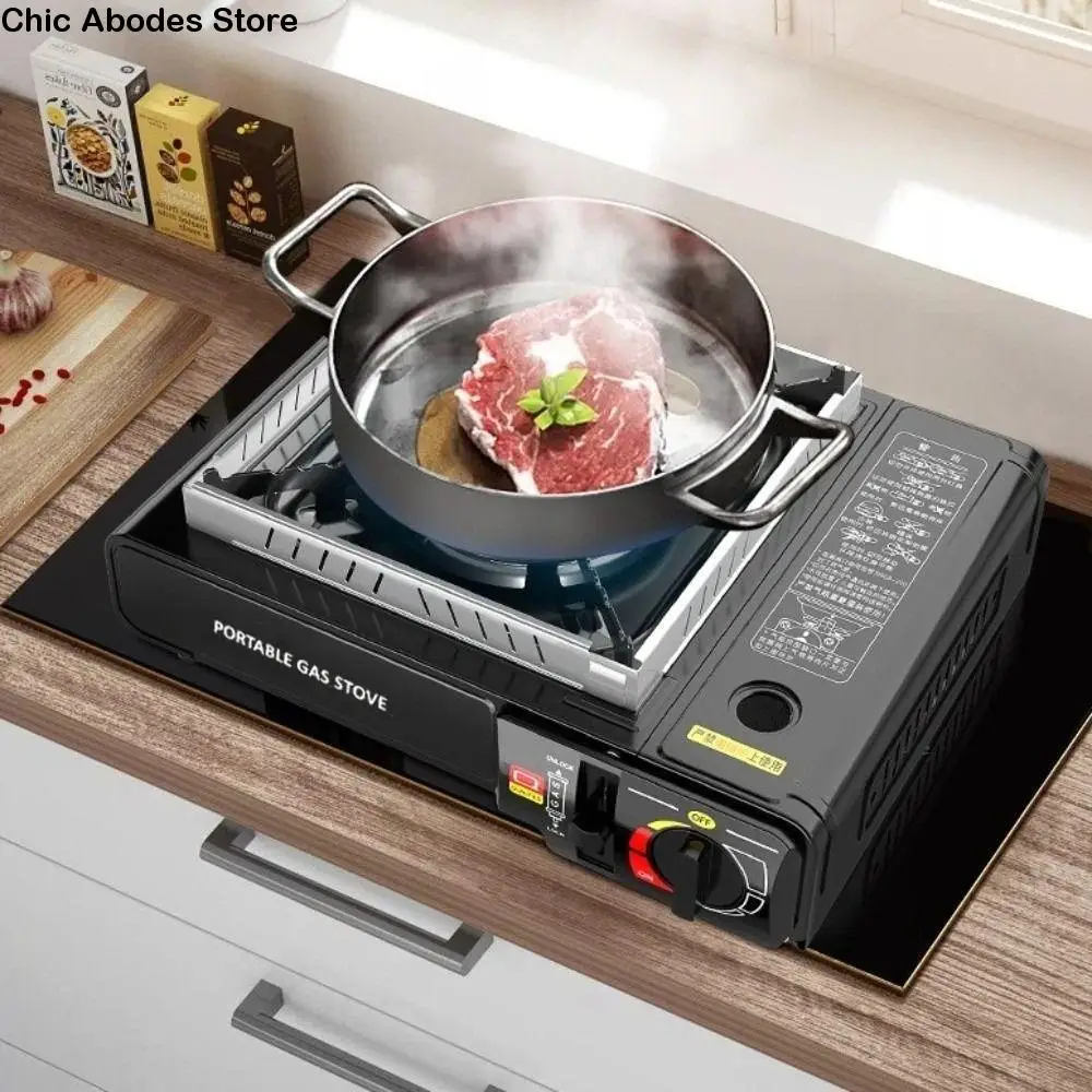 

Automatic Ignition Portable Burner Adjustable Flame Windproof Outdoor Stove Safety Lock Backpacking Stove Camping