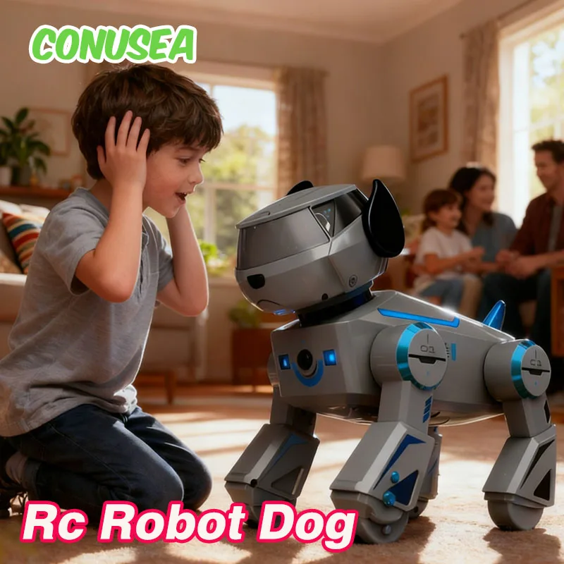 Rc 로봇 개 강아지 원격 제어 스마트 로봇 업그레이드 무선 연결 기술 인공 지능 전기 어린이 장난감