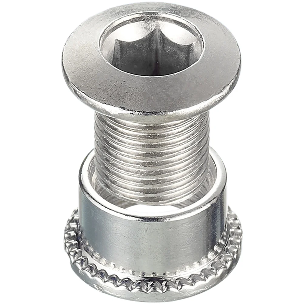 Silver 4Pcs Steel Chainring Bolts CNC Machined Crankset Screws For Single Speed Bicycle Chain-Ring Repair Replacement Parts
