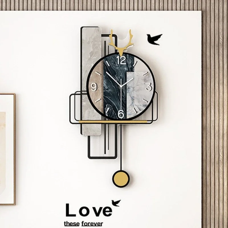 Modern Acrylic Wall Clocks Swing Lamp Aesthetic Large Clocks Quartz Luxury Wall Clock Minimalist Elegant Watch Home Decoration