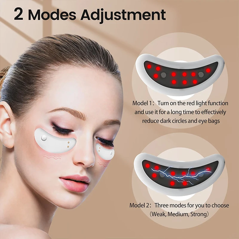 EMS Roodlichttherapie Oogmassageapparaat EMS Puls Microstroom Verlicht vermoeidheid Verminder donkere kringen Lijnen Zwelling Anti-rimpel Schoonheid