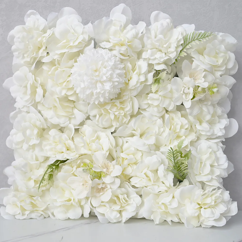 

Artificial Flowers Wall Rose Hydrangea Densified Flower Panels For Baby Shower Wedding Backdrop Decoration 5PCS