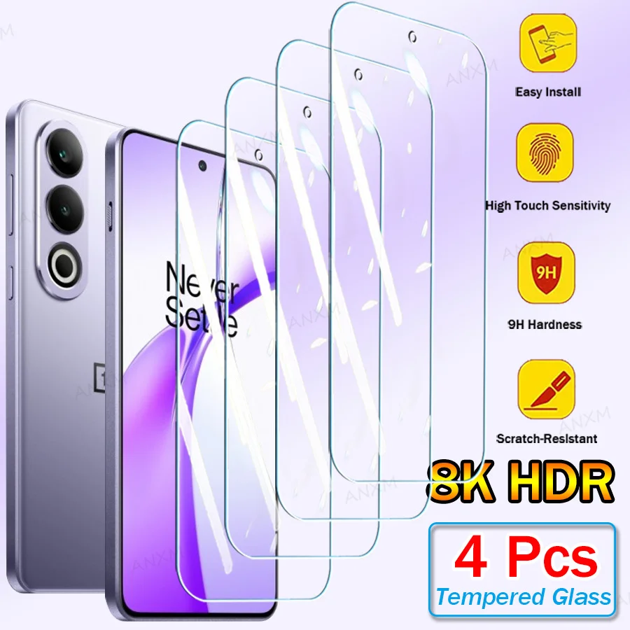 4PcsTempered Glass For Oneplus Nord CE 4 3 2 N30 N20 Lite 2T Ace 3V 2V Pro 10R 10T 9 9R 9RT 8T 7T Screen Protector Glass Film