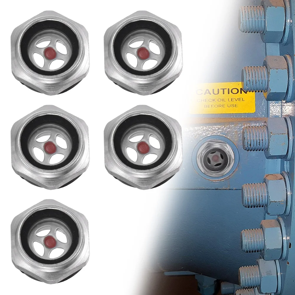 5pcs Oil Level Sight Glass O-ring External Thread 1/2\