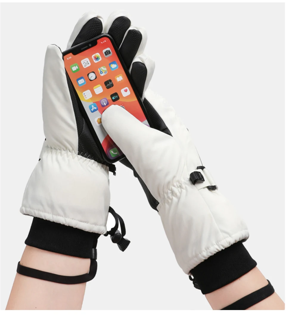 LOCLE Touchscreen-Skihandschuhe für Herren und Damen, warm, winddicht, zum Reiten, Wandern, Skifahren, Skateboarden, Snowboarden, Schneemobilhandschuhe – Detail 5