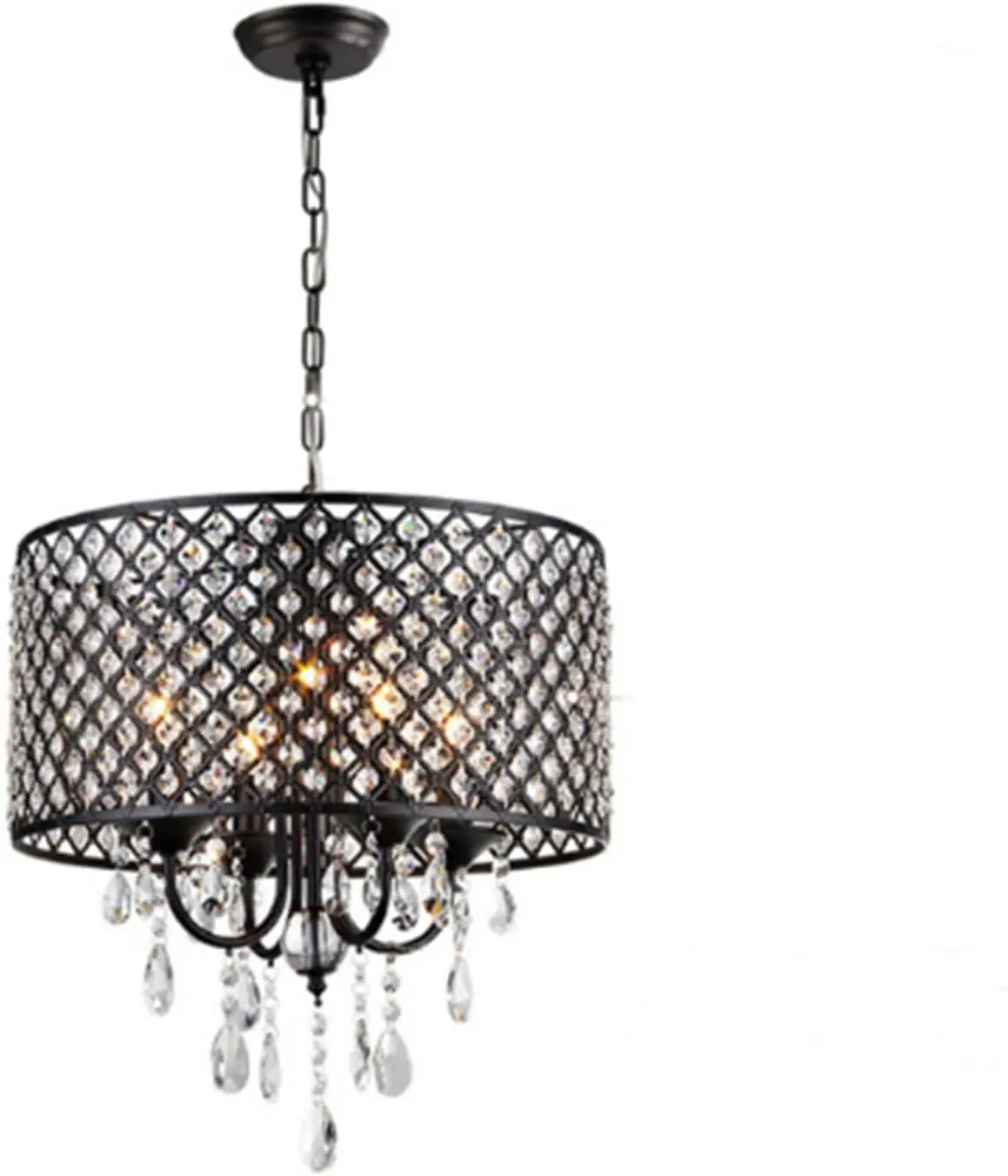 

Black Luxury Crystal Chandelier Dining Room Bedroom Hanging Lamp Suspended Nordic Art Deco Light Fittings Europe French