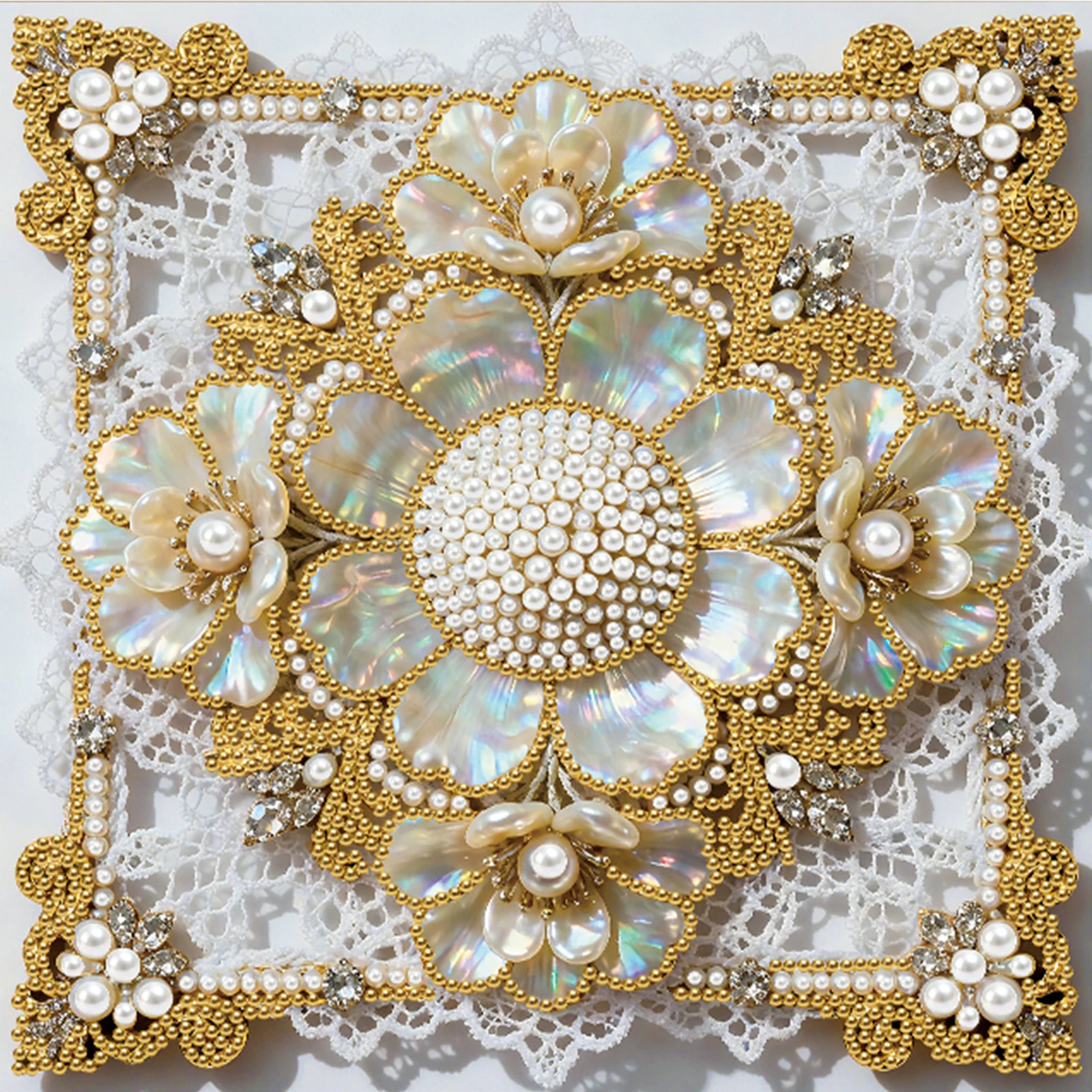 

DIY Pearl Painting Kit for Adults Beginners Home Wall Decor Pearl Gem Paintings Picture Arts Craft 25x25cm With Frame