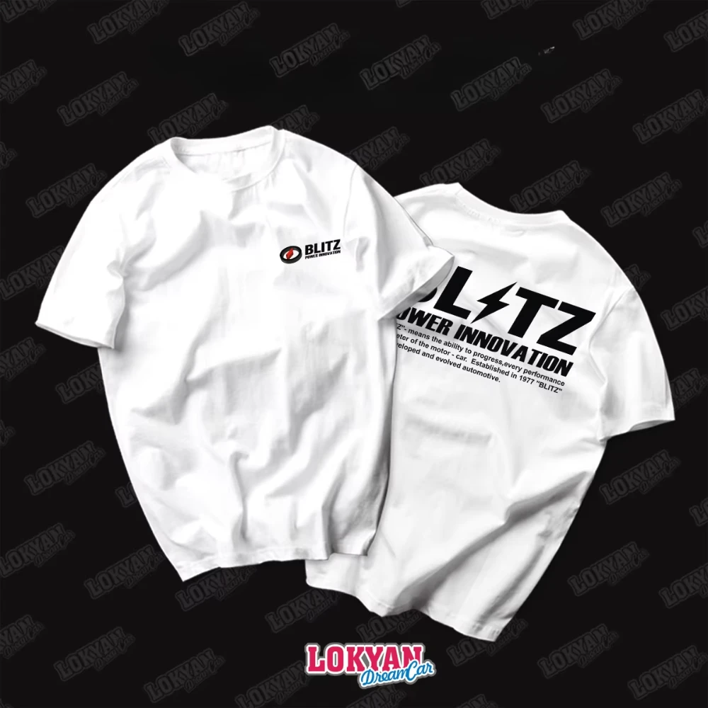 2026 Unisex JDM Auto Lightning Symbol T-shirt Oversized Short Sleeve Tee Retro Racing Print Loose Summer Cotton Trendy Top