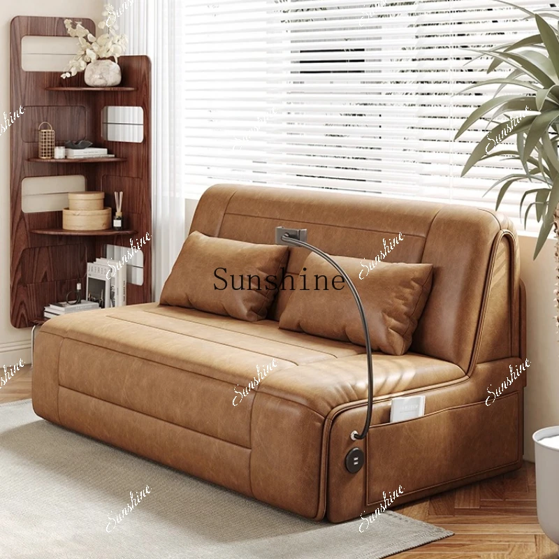 Electric sofa bed foldable dual-purpose multi-function storage living room balconyP