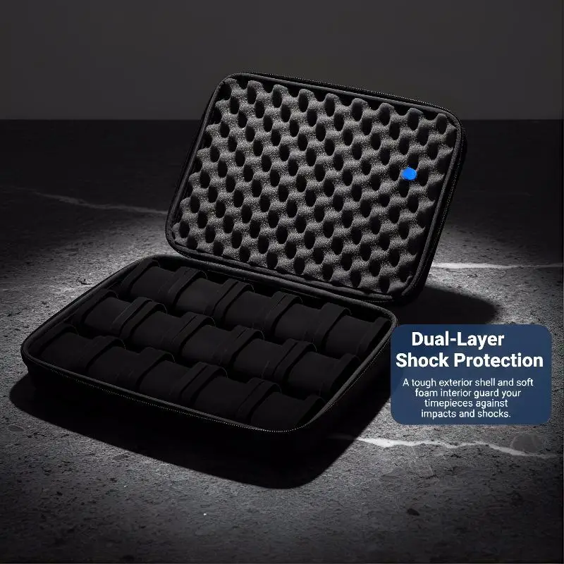

Watch Storage Organizer Box 15 Slots Hard Shell Large Capacity Portable Carry Case for Travel Display