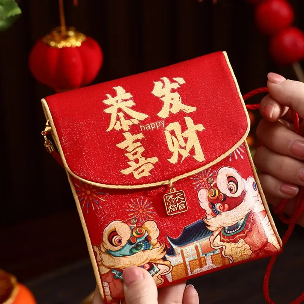 Bolsas de dinero, sobres rojos tradicionales de Año Nuevo, bendición Hongbao, buenos paquetes rojos de la suerte, bolsa de dinero de la suerte china de tela, adicional