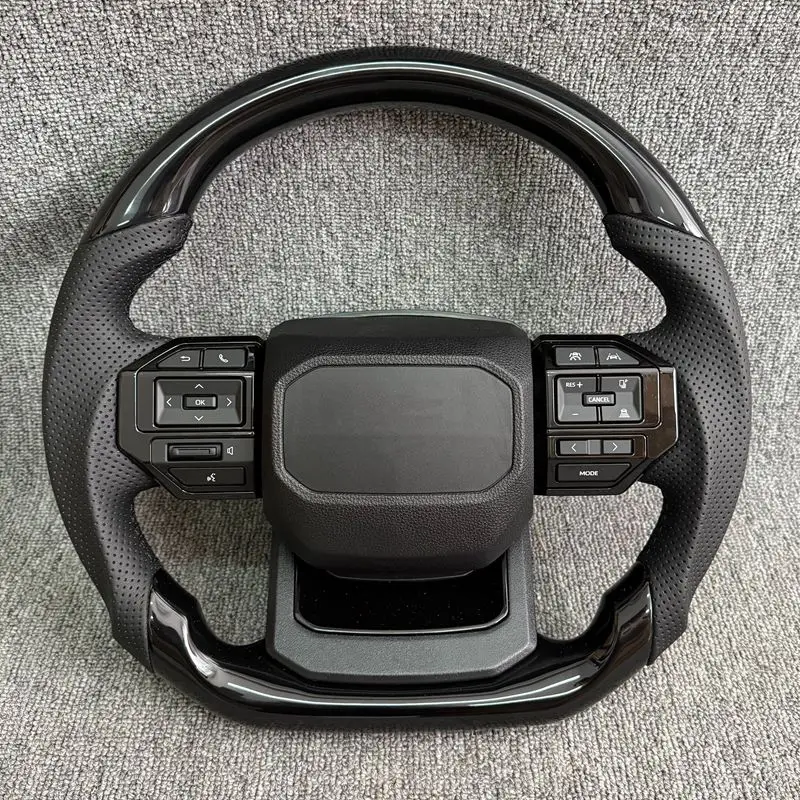 Модификация рулевого колеса из углеродного волокна, кожа для Toyota Corolla LC300 Hilux Fortuner Land Cruise GR, автомобильный руль Модификация рулевого колеса из углеродного волокна, кожа для Toyota Corolla LC300 Hilux Fortuner Land Cruise GR, автомобильный руль
