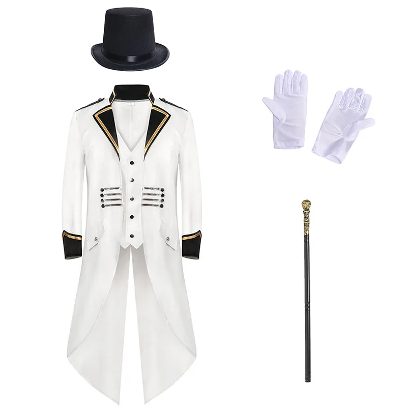 

European And American Swallowtail Tuxedo Medieval Retro Mid-length Punk Men's Coat Vampire Prince Gentleman Suit