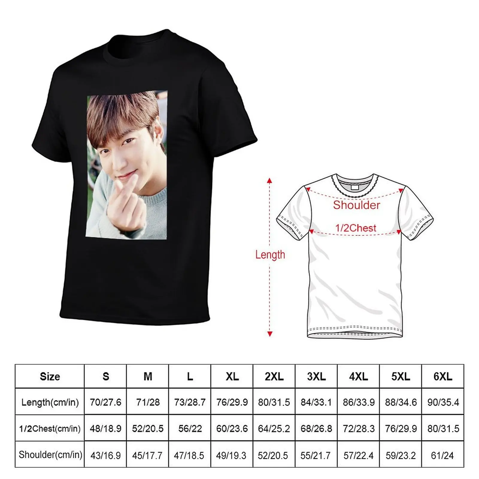 lee min ho love T-Shirt t shirts for man slim fit man t shirt cotton high quality T-Shirt