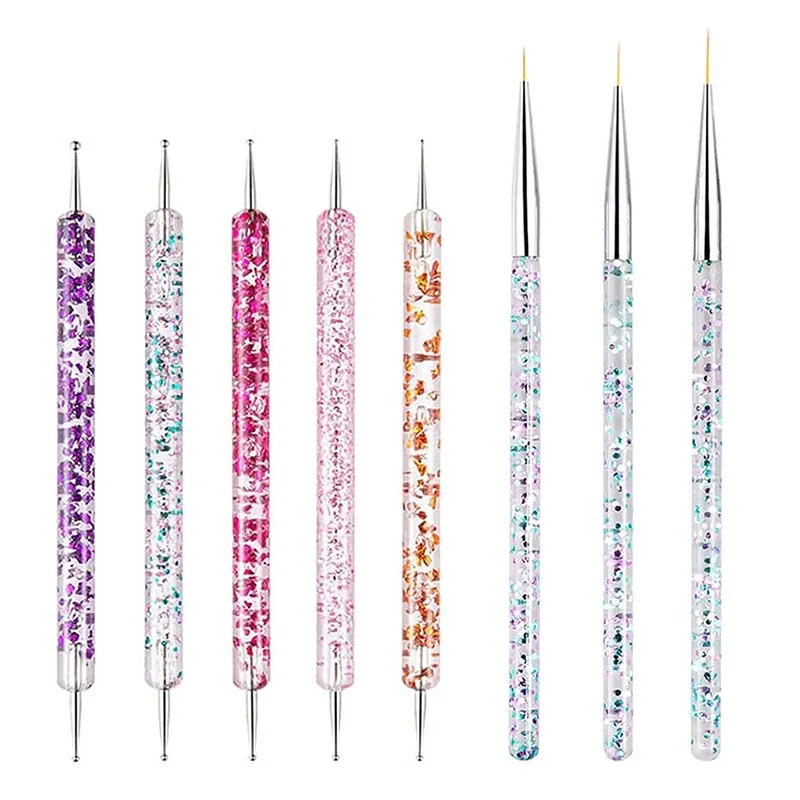 8/10/13/15Pcs/lot Nail Art Brushes Set Nail Pen Set Nail Art Liner Brush Nail Art Rhinestones Jewelry Accessories Pen Manicure