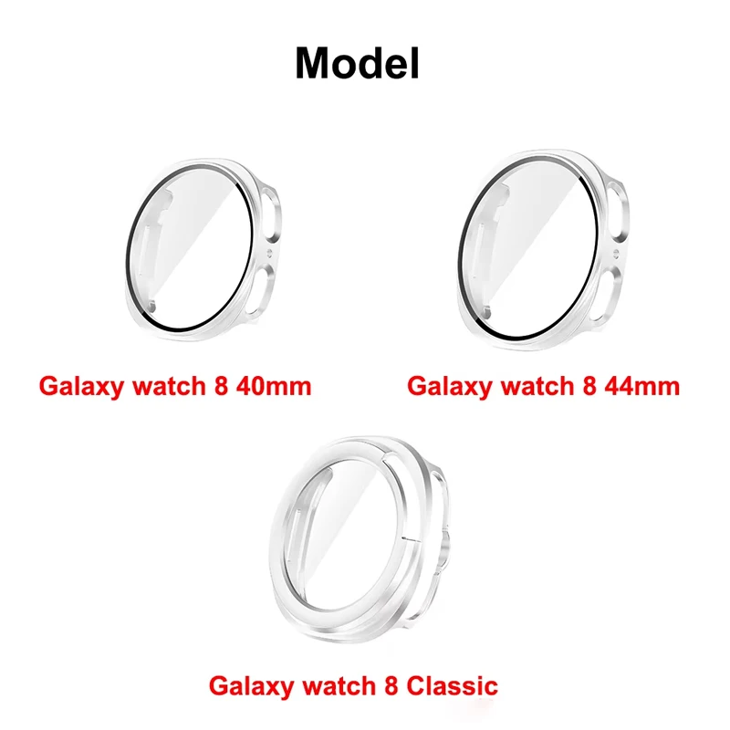 Tempered Glass+Case for Samsung Galaxy Watch 8 44mm 40mm Full PC bumper Cover Screen Protector Galaxy Watch 8Classic Accessories