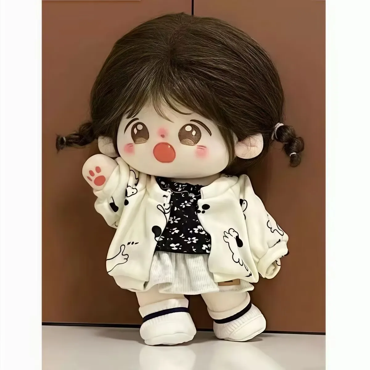 Affordable 20cm baby clothes three-piece set, cute puppy memory cotton doll clothes set, doll doll dressing accessories