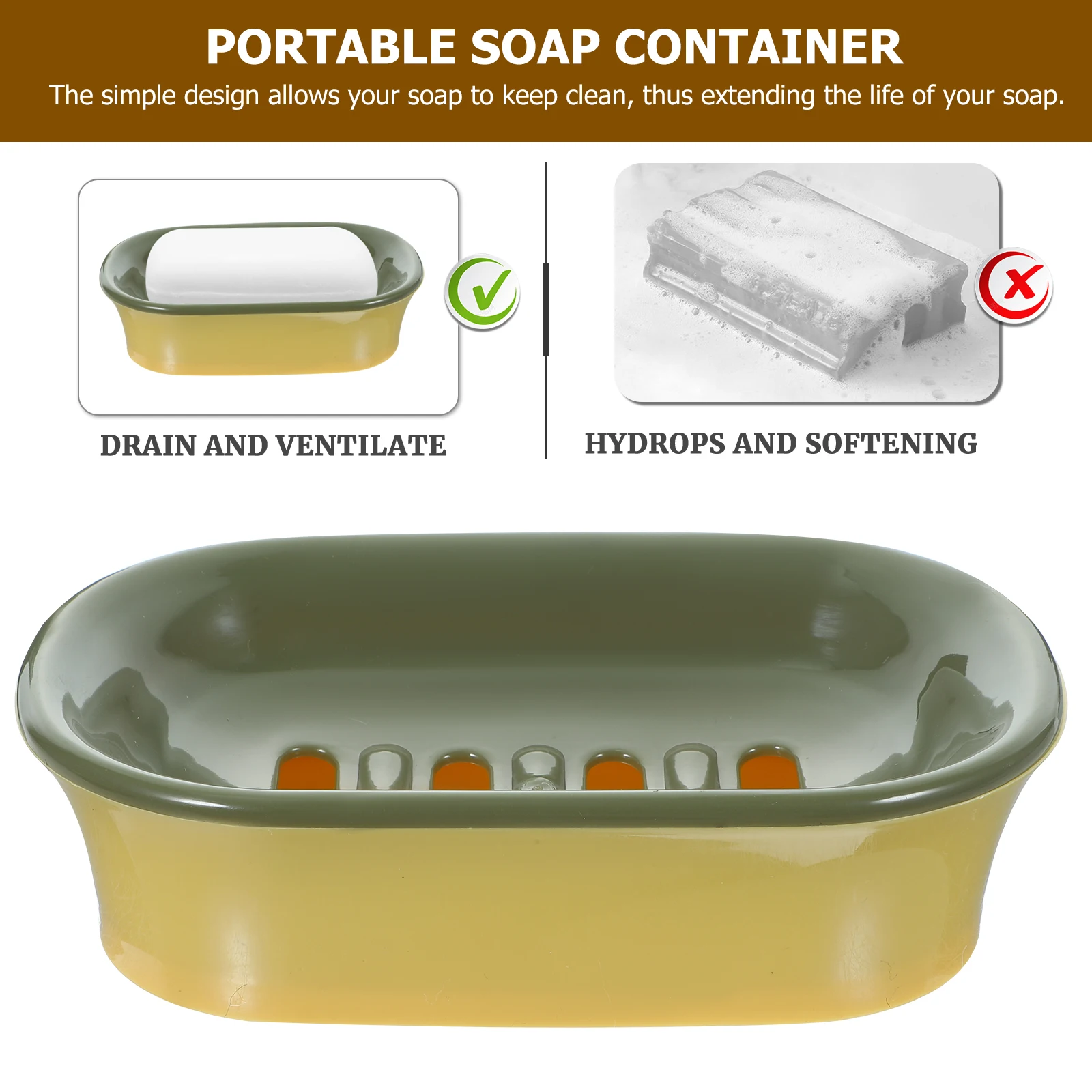 

2pcs Double Layer Soap Box Travel Container Portable Holder Bar Soap Household Bathroom Kitchen Laundry Drainage Gift Friends