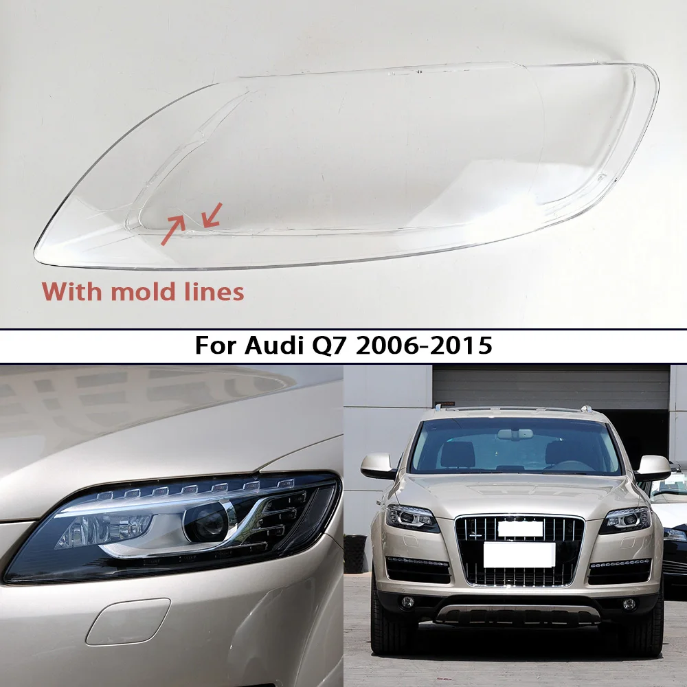 

Headlamp Cover For Audi Q7 2006-2015 (With Parting Lines) Headlight Assembly Lens Bulb Housing