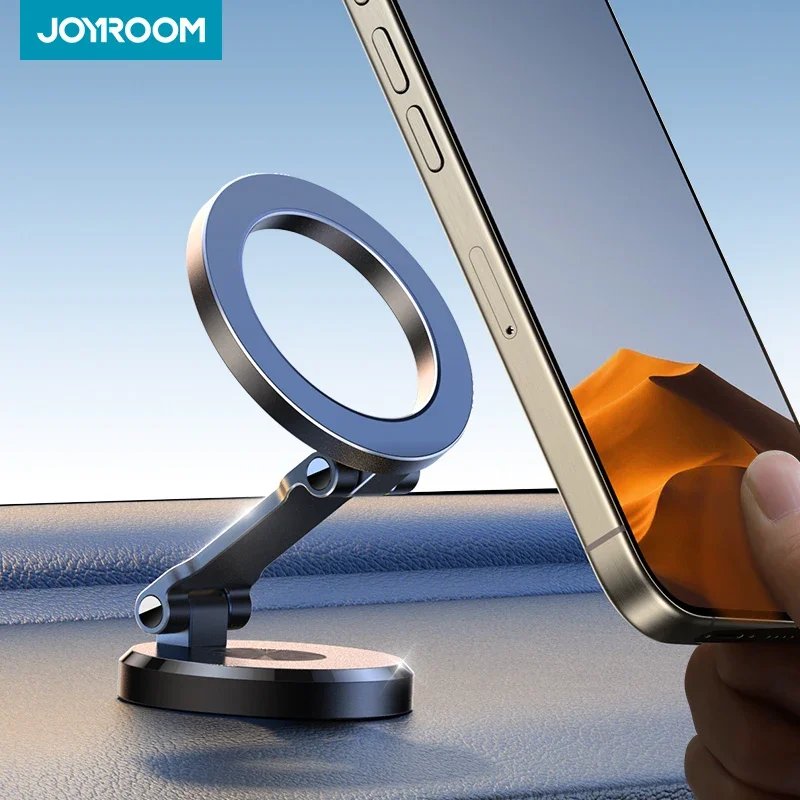 Joryoom Foldable Magnetic Car Phone Holder Universal Strong Magnet Car Phone Mount All Metal For iPhone 16 15 14 13 12 Pro Max