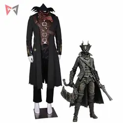 MMGG Bloodborneng Cosplay The Hunter Ludwig Cosplay Costume Leather Vest Coat Pants Hat Scarf Watch Necklace Mask 14 PCS Set