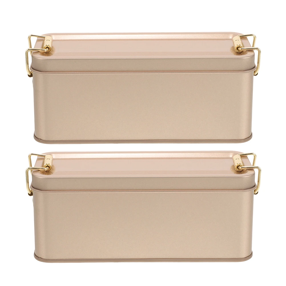 

2pcs Iron Boxes Vintage Candy Storage Tin Cookies Container Party Favor Gifts Packaging Box Holiday Decorations