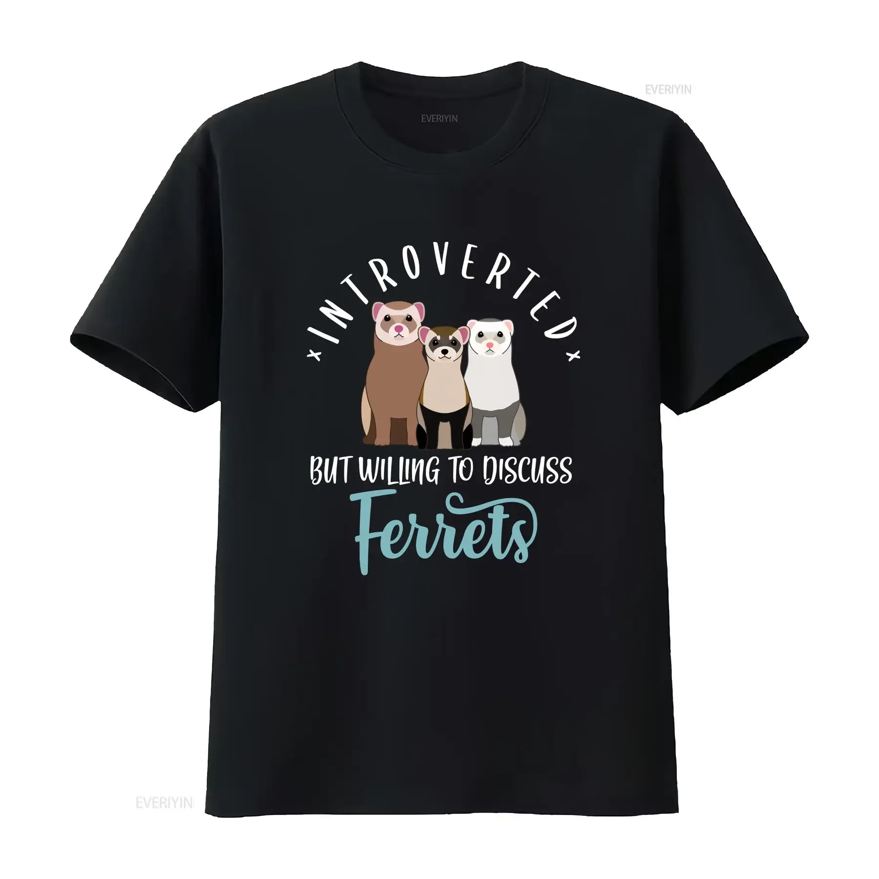Funny FerreT T Shirt Lover Cute Mom Pet Tops Introvert Introverted vintage Washed Stylish Breathable Comfortable