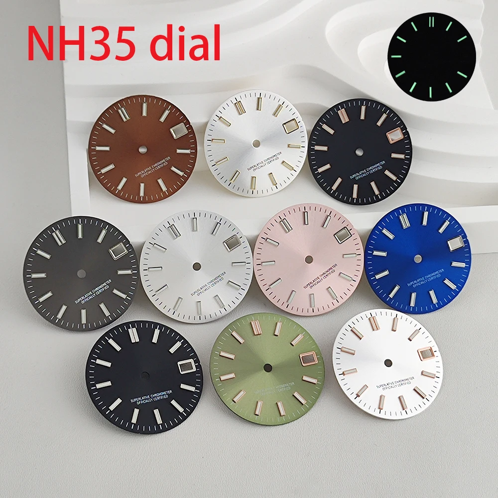 

Green Luminous 28.5mm NH35 Watch Dial Suitable for NH35 NH36 Movement Watch Accessories