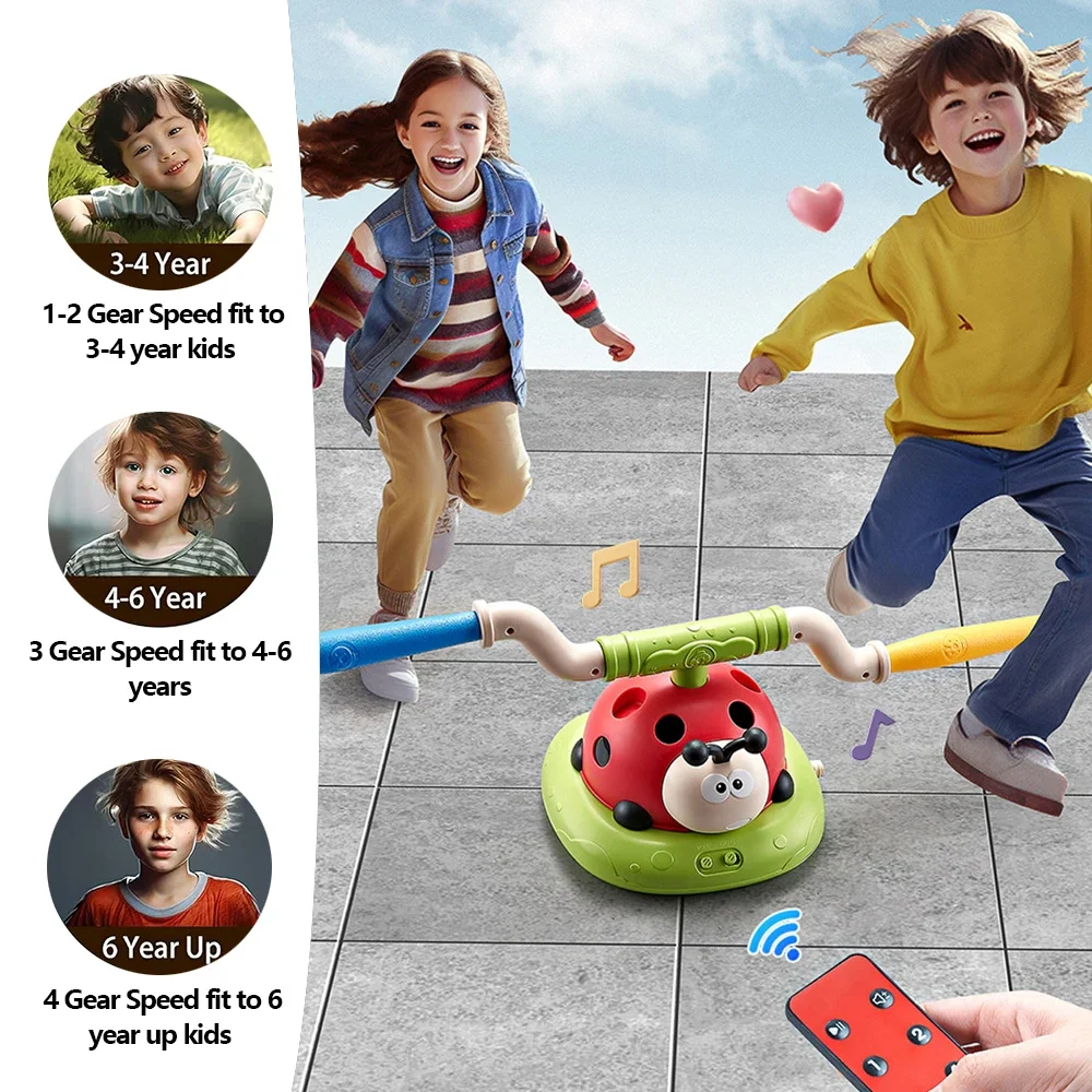 Musical Jump Sports Toys Rocket Launcher for Kid Ring Toss Game with Remote Control Indoor Outdoor Machine Gifts for Girls Boys