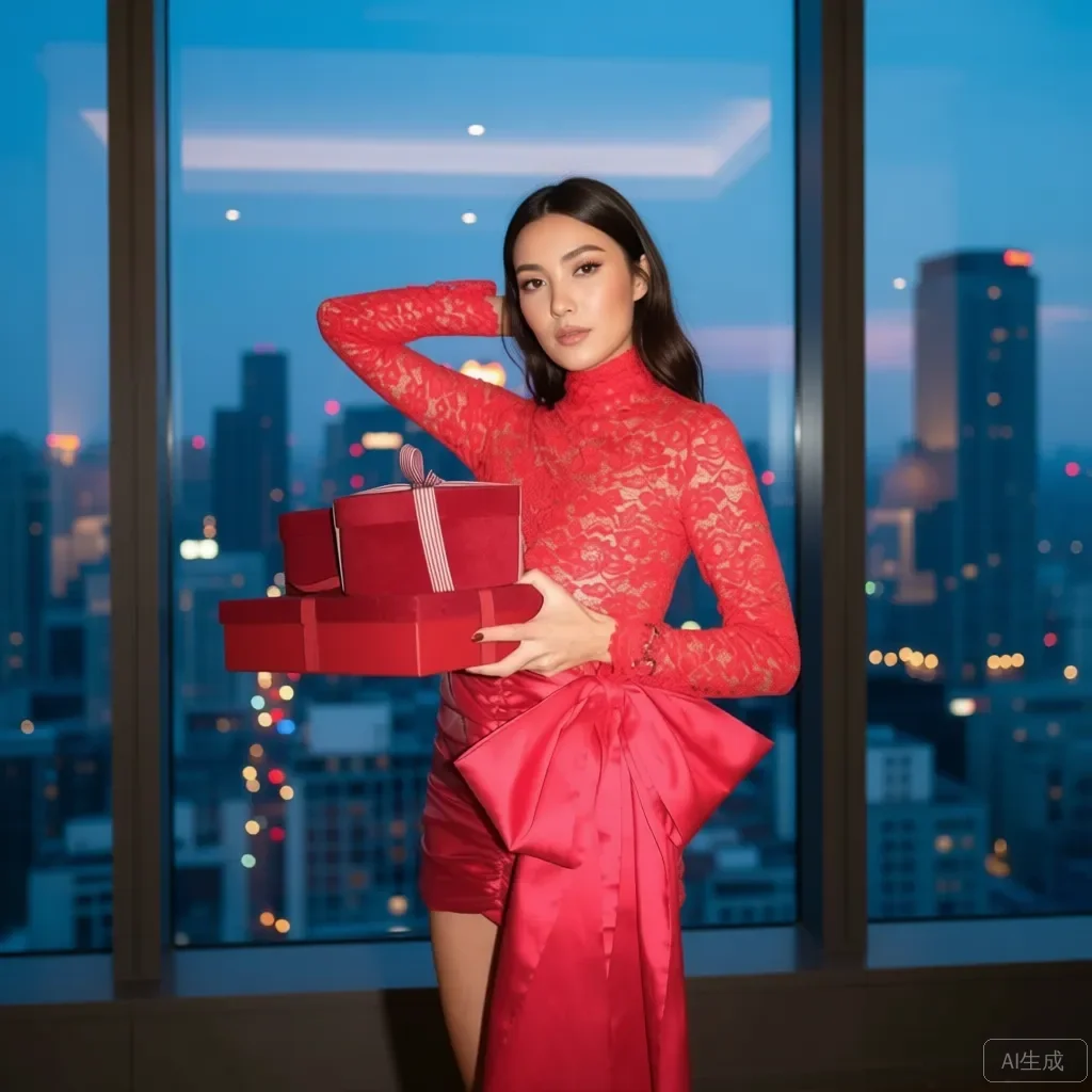 Elegantes, figurbetontes Boho-Minikleid, luxuriöses Abendpartykleid mit Spitze, Satinschleife, Stehkragen und langen Ärmeln, perfekt für den Ausgehen