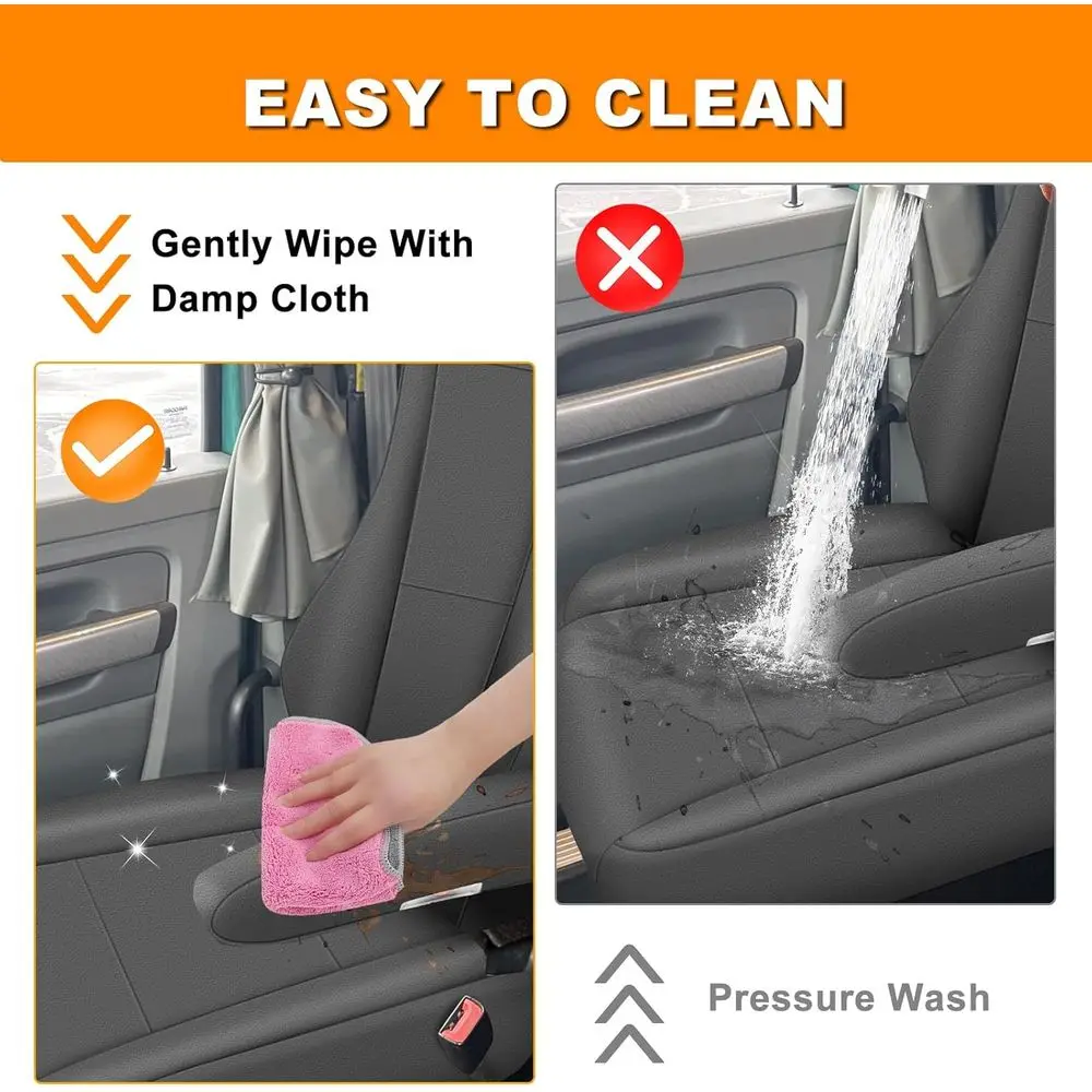 غطاء مقعد جلدي متوافق مع موديل Kenworth T680، T880، W990، مع أغطية مسند الذراع مقاس 17 بوصة، ظهر مرتفع للسائق أو الركاب