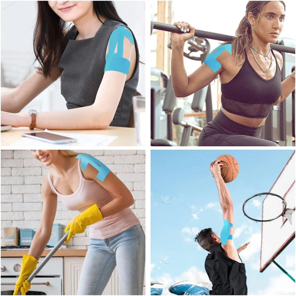 

5/10 шт. кинезиологическая лента для облегчения боли в плечах, предварительно вырезанная спортивная дышащая эластичная кинезиологическая спортивная лента