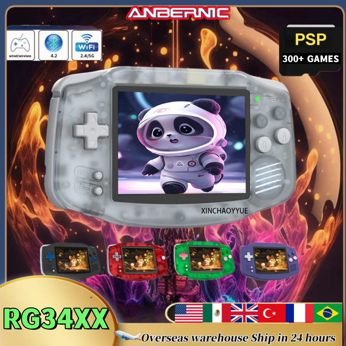 

ANBERNIC RG 34XX RG34XX Retro Handheld Game Player Video Game Consoles 3.4-inch IPS Screen 3500mAh Linux System 256G PSP Games