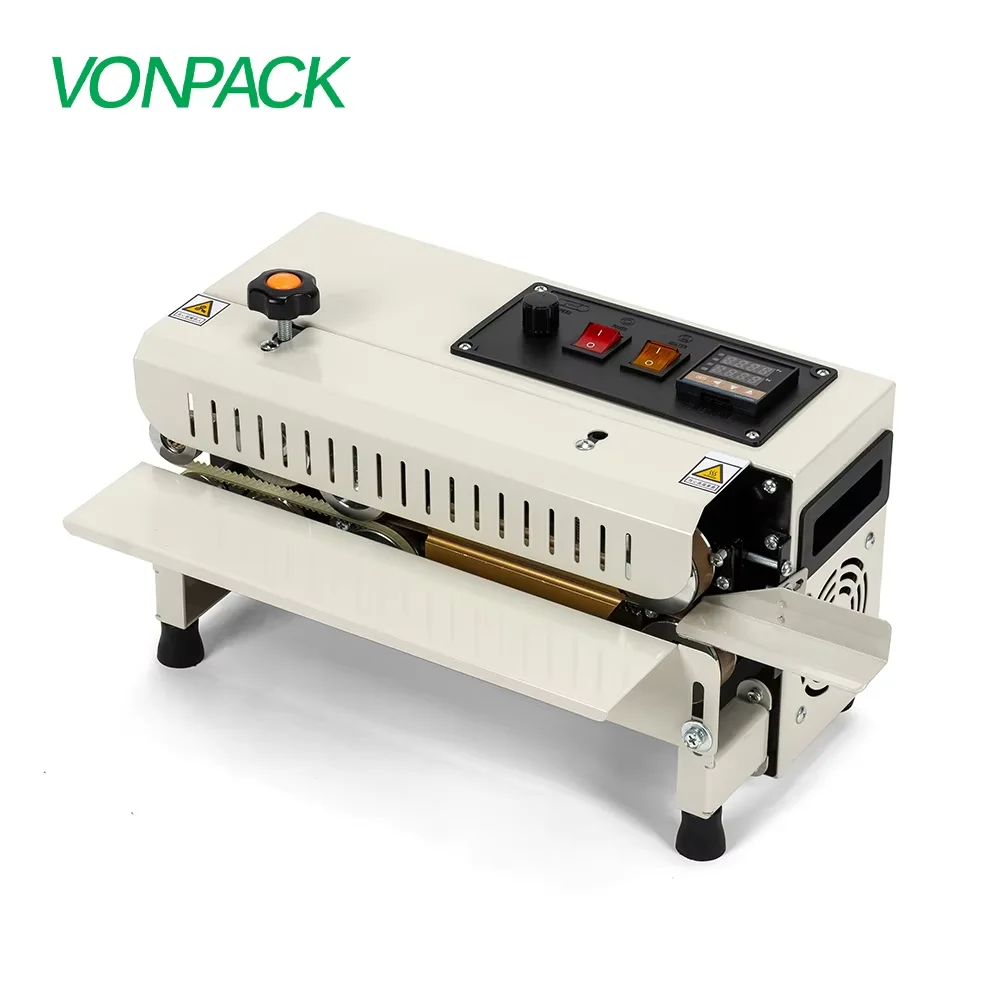 VONPACK FR-400 Heat Sealing Machine with Adjustable Temperature&Speed Control Display Screen for Food Tea Component Kitchen