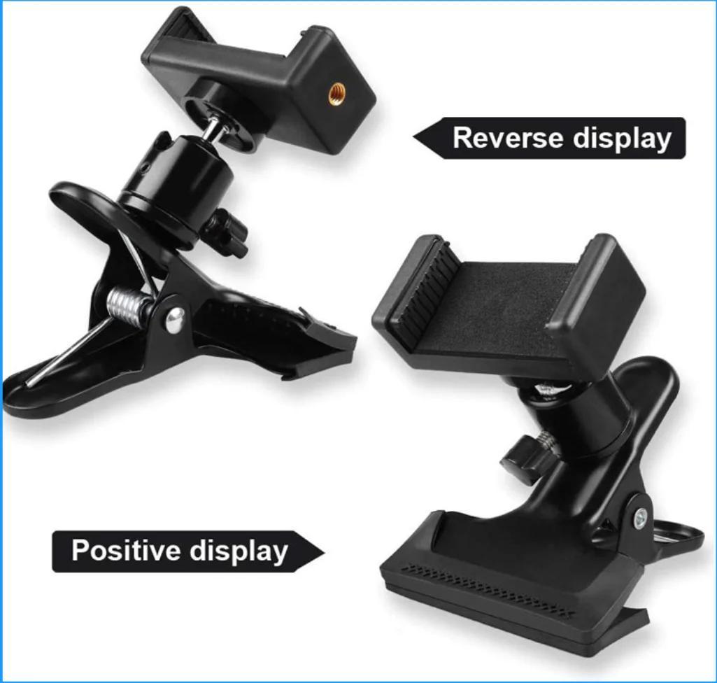Guitar Head Clip Mobile Phone Holder Live Broadcast Bracket Stand Tripod Clip Head For Mobile Phones, Action Cameras