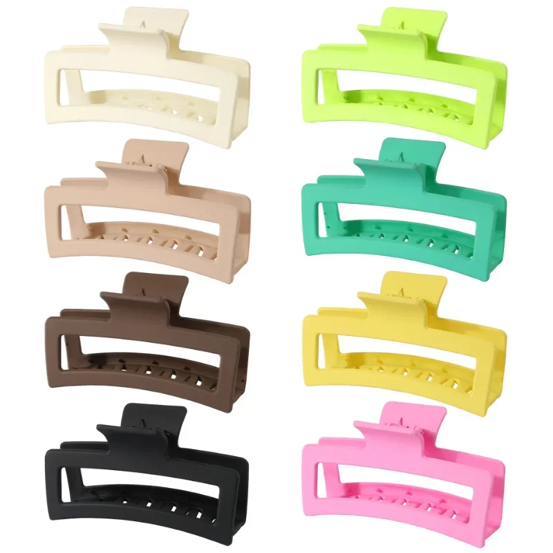 Korean Simple Large 13CM Rectangular Frosted Hair Claw Students Shower Hair Multi-purpose Shark Clip Hair Accessories for Women