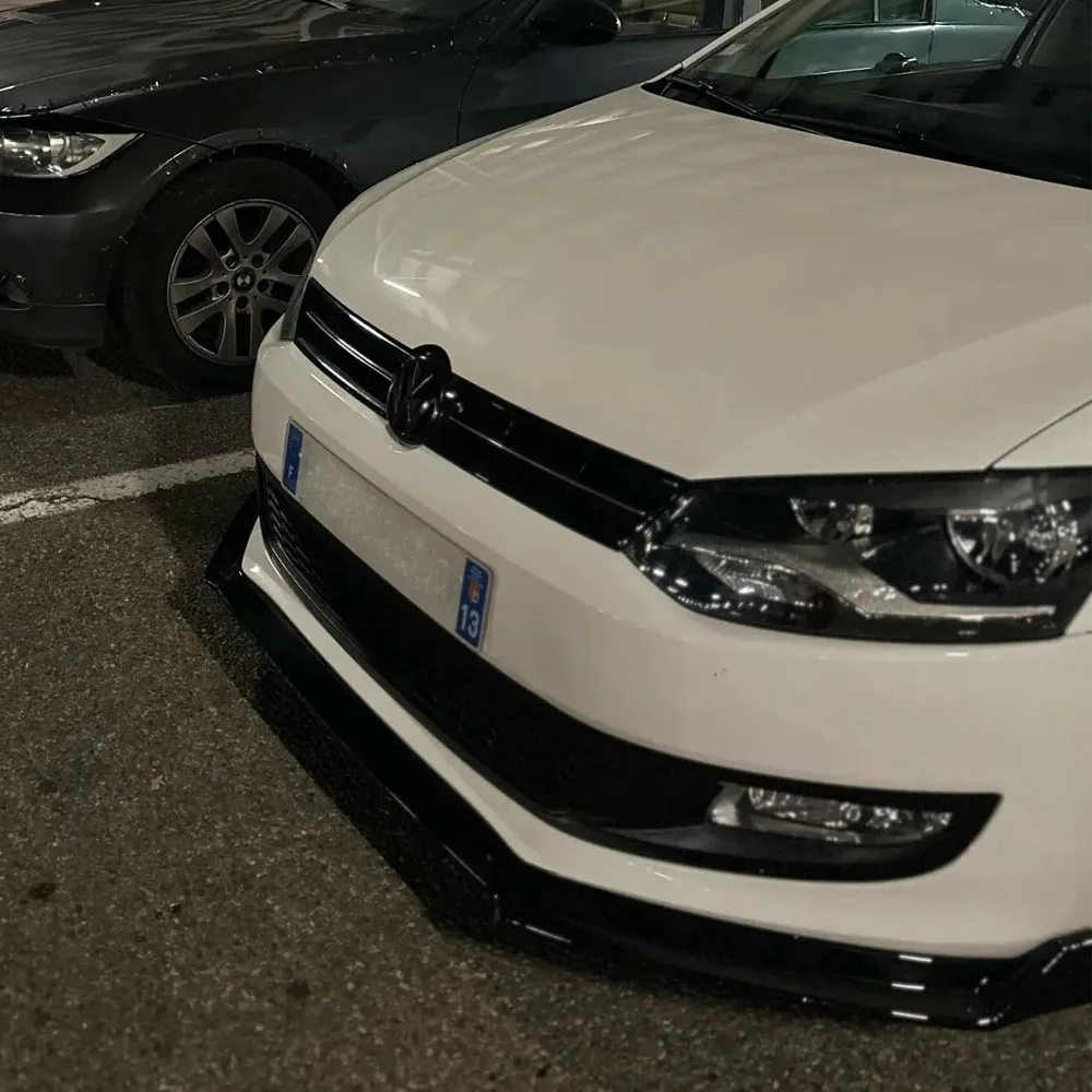 

Передний бампер, сплиттер, спойлер, диффузоры, глянцевая черная защита для VW Polo MK5 6R TSI TDI Standard 2009-2014, предварительно подтягивающая настройка