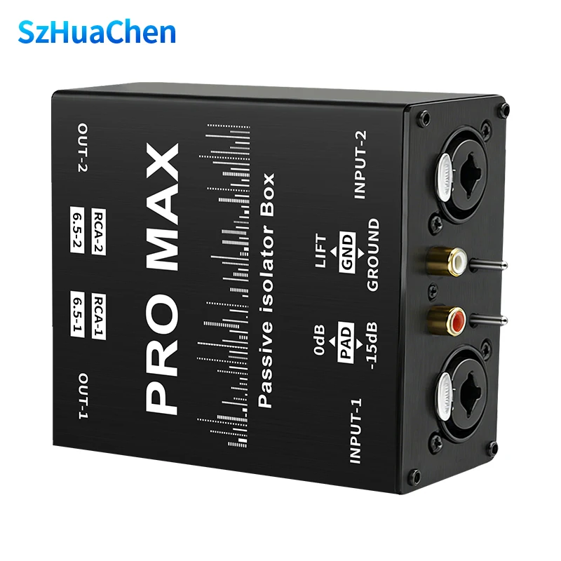 2-Channel XLR Audio Isolator Noise Filter Eliminates Current Noise Dual-Channel 6.5 XLR Mixer Audio Isolator for Studio