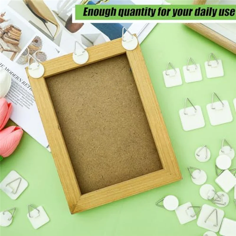 AS63-45Pcs Frame Hangers Without Nails Picture Hangers Without Nails For Wall Art Photo Frame Bathroom Closet Kitchen Home Door