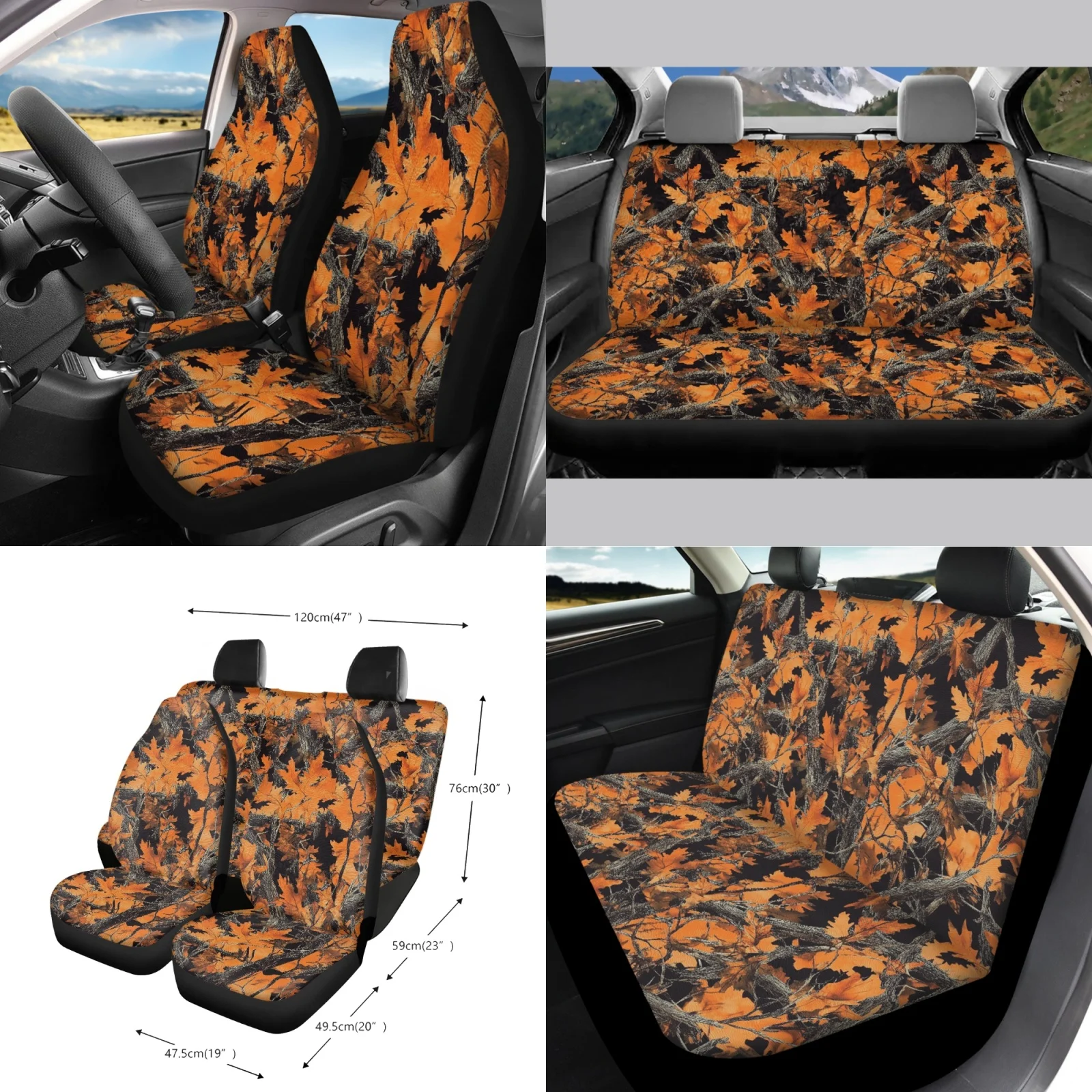 Coloranimal Maple Leaves 15 PCS with Utility Car Rear View Mirror Cover and Keychain Holder for Automotive